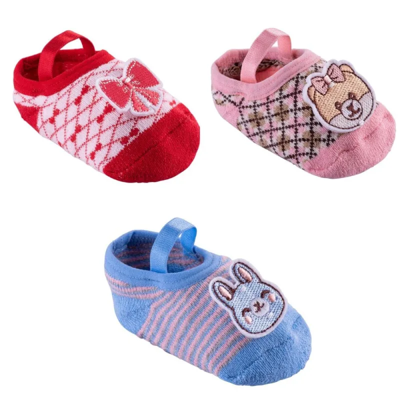 Kit Meia Sapatilha Bebê com 3 pares Tam.21 a 25 Pimpolho - Pimpolho