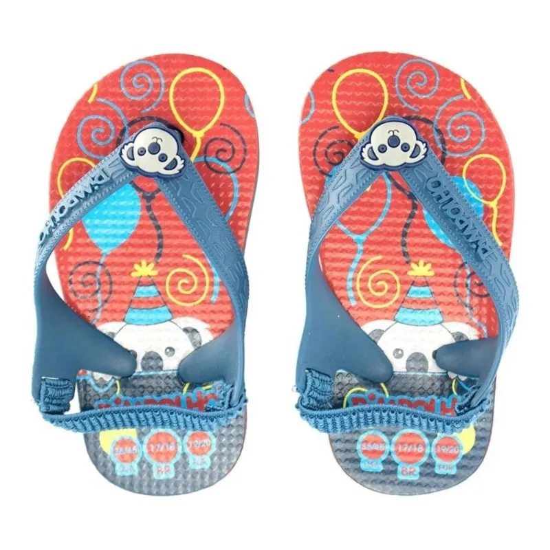 Chinelo Infantil com Elástico Pimpolho Coala Vermelho Tamanho 17/18