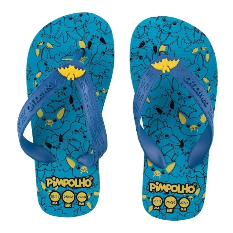 Chinelo Infantil Pimpolho Morcego Azul Tamanho 25/26