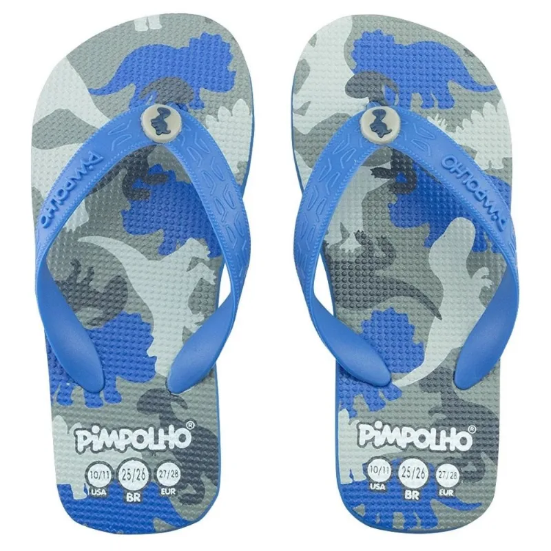 Chinelo Infantil Pimpolho Camuflado Azul Tamanho 25/26
