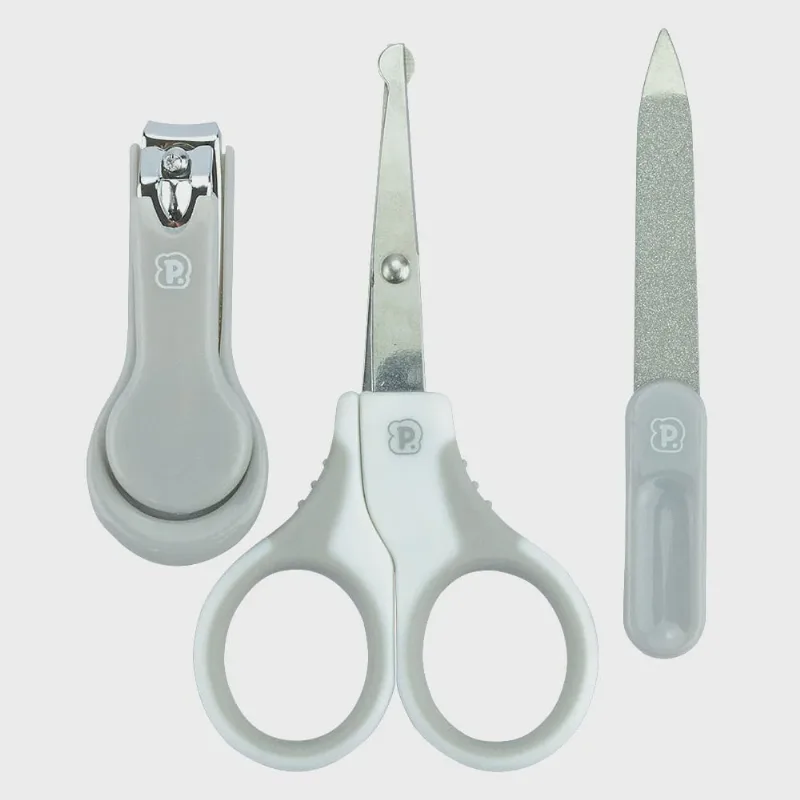 Kit higiene de bebê pimpolho tesoura, cortador E lixa neutro