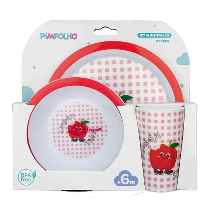 Kit Alimentação Pimpolho 3 Peças Maçã Vermelha 93401 (MP)