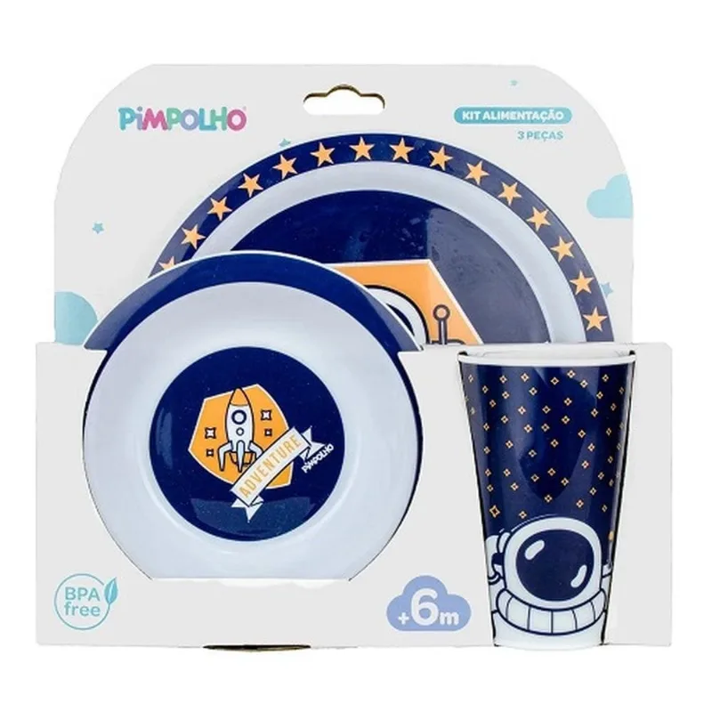 Kit Alimentação Pimpolho 3 Peças Espaço Azul 93411 (MP)