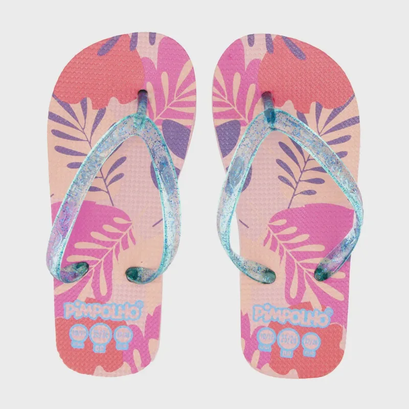 Chinelo infantil pimpolho glitter pink 24 ao 32