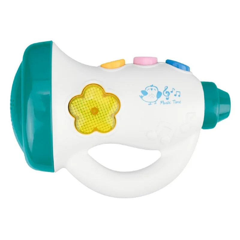 Trompete Musical De Brinquedo Para Bebê Pimpolho Verde E Branco (MP)