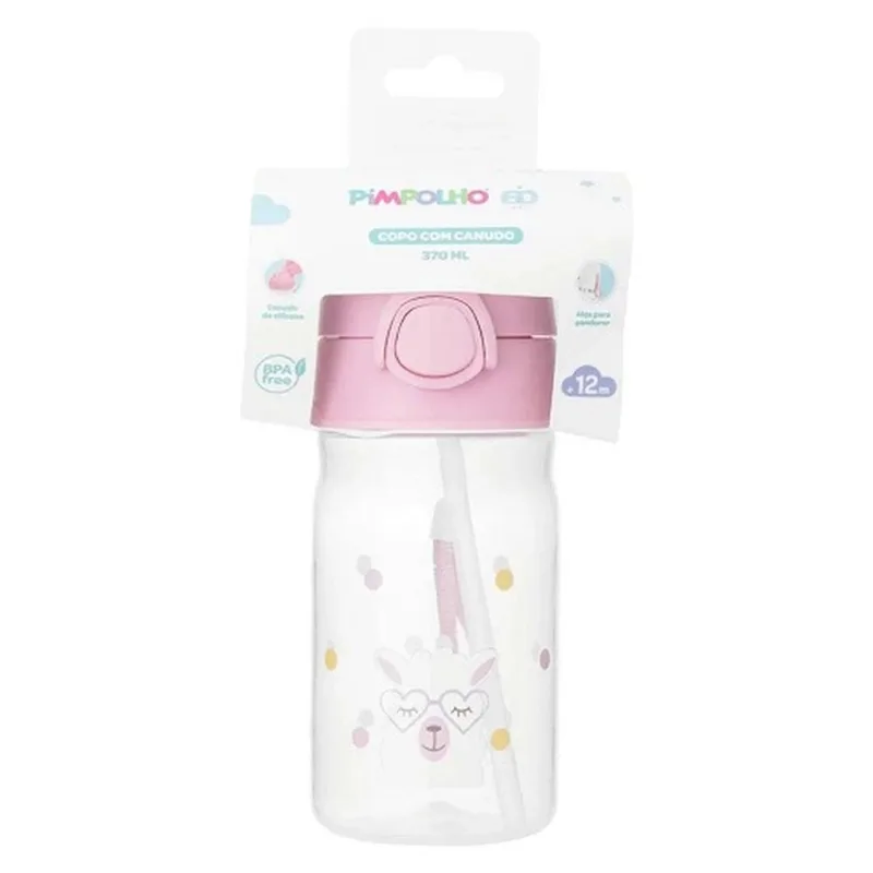 Copo Infantil Pimpolho Lhama 370ml Rosa 94581 (MP)