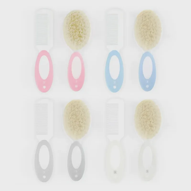 Kit escova E pente bebê pimpolho 0M + cores