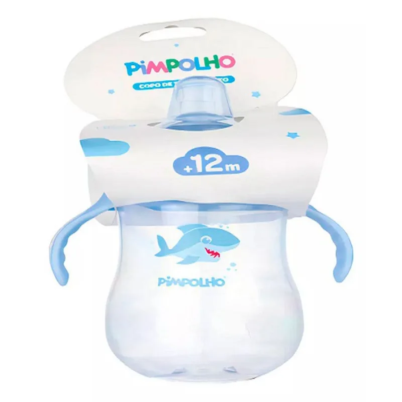 Copo De Treinamento Infantil Pimpolho Tubarão 360ml Azul (MP)