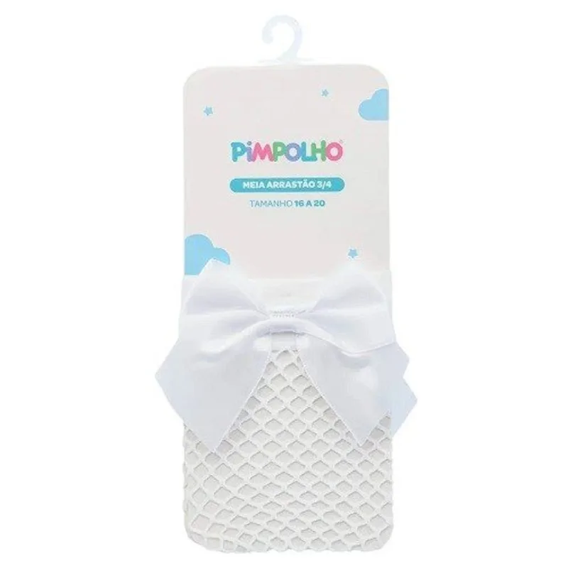 Meia Calça Arrastão Pimpolho 3/4 16-20 Branco 95971 (MP)
