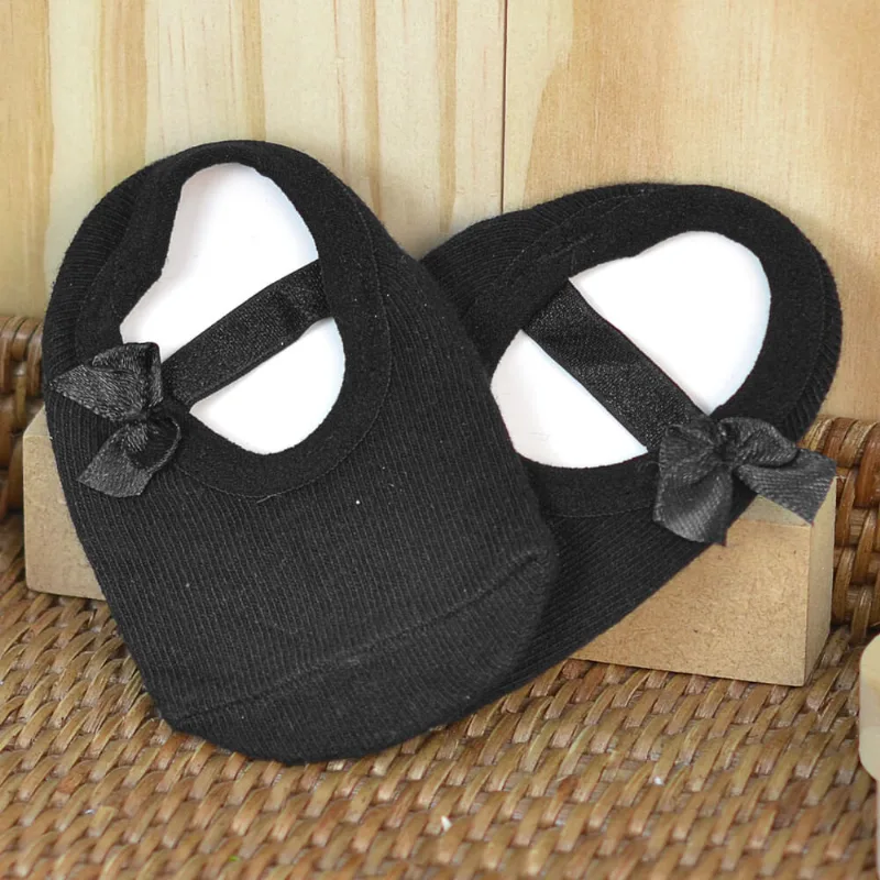 Meia Sapatilha Antiderrapante Lacinho Preta Tam. 16 a 25 Preta - 21 a 25