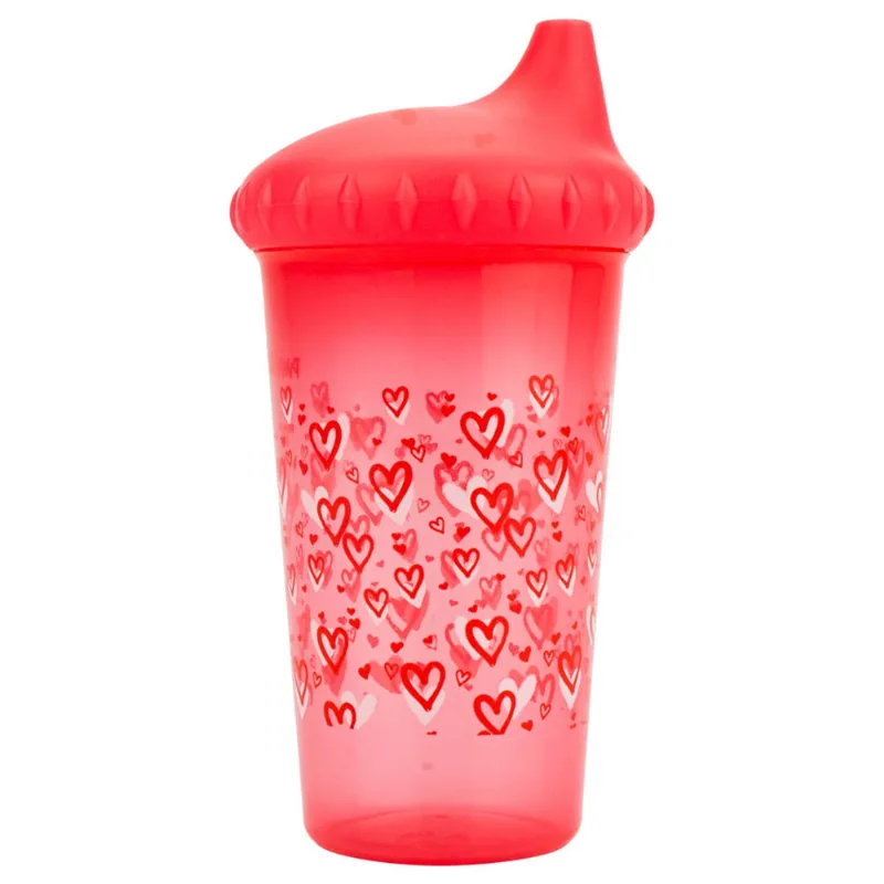 Copo Bico Rigido Pimpolho 300ml 6m + Vermelho Corações 97962