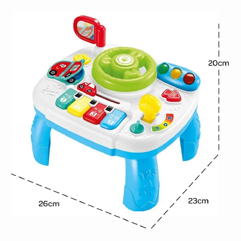 Mesa De Atividades Piloto De Corrida Pimpolho Branco E Azul (MP)