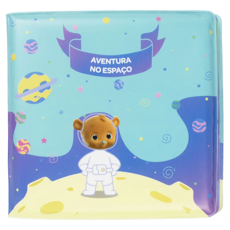 Livro Banho Bebê Ursinho Unissex Aventura no Espaço-Pimpolho - pimpolho