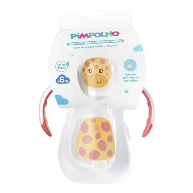 Copo De Treinamento Infantil Pimpolho Girafa 280ml Branco (MP)
