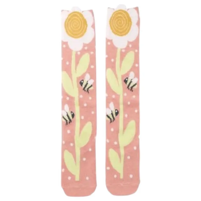 Meia Lúdica Pimpolho 3/4 Margarida 31-34 Rosa 33701 (MP)