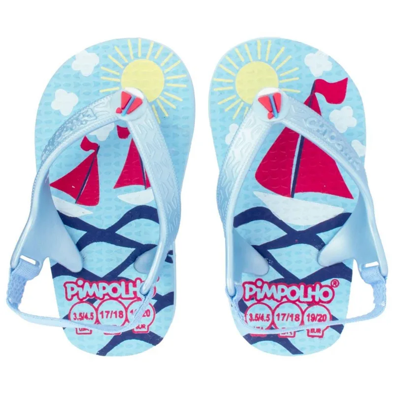 Sandália Praiana Baby Azul Barco Masculina Pimpolho 22
