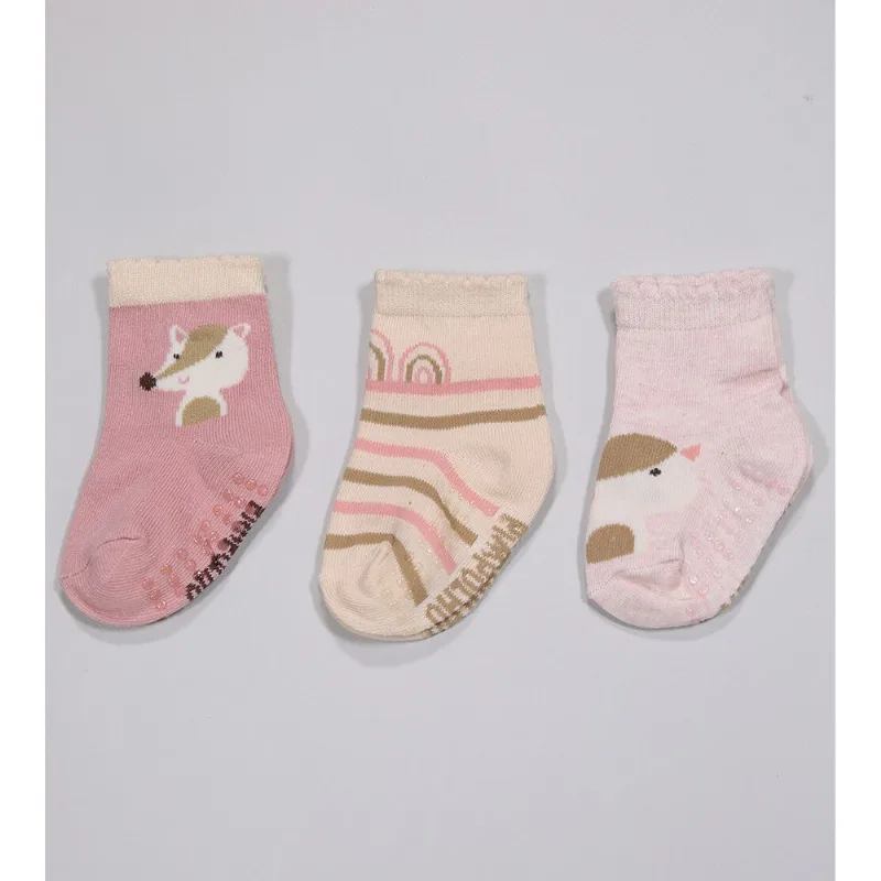 Kit Meia Colorida com 3 Unidades - 3740 Tam. 16 a 20 Rose - 16 a 20