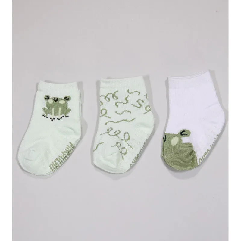 Kit Meia Colorida com 3 Unidades - 3750 Tam. 16 a 20 Verde - 16 a 20