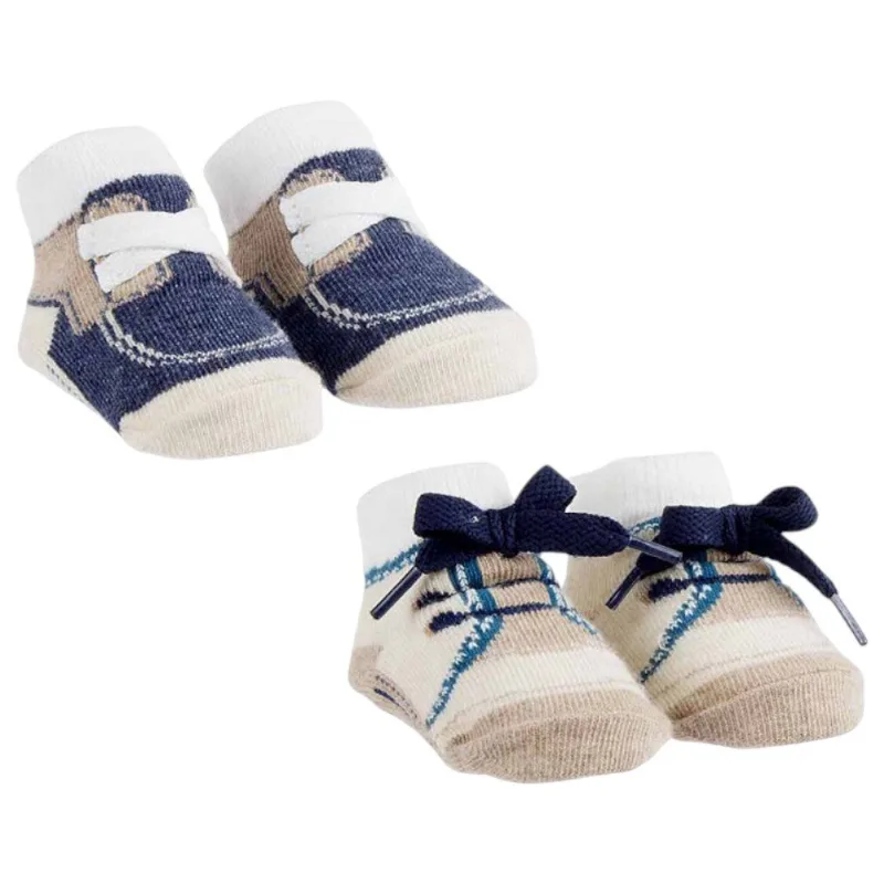Kit Meia RN Pimpolho Festinha Cadarço 2 Pares Branco E Bege (MP)