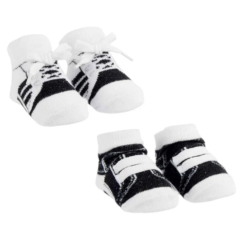 Kit Meia RN Pimpolho Festinha Cadarço 2 Pares Preto E Branco (MP)