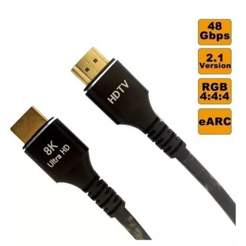 Cabo Hdmi 2.1 8K 144HZ Ultra Hd 3 Metros Blindado 7680P
