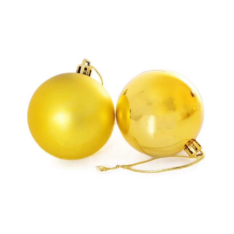 Cj 05 bolas de natal mista decorativa dourado 8CM