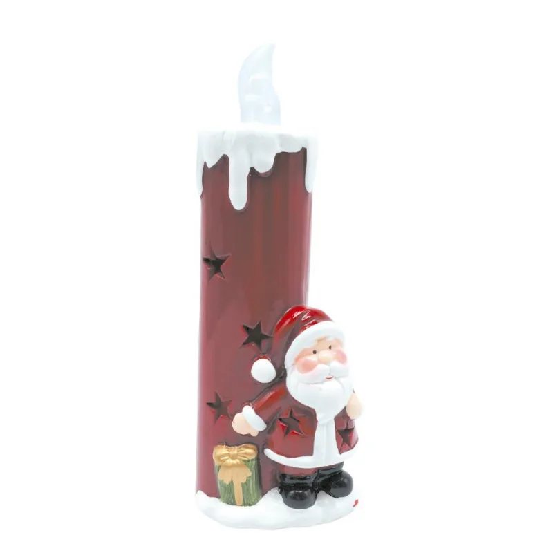 Vela Decorativa Star Vazada Papai Noel 1pc 7x7x21cm