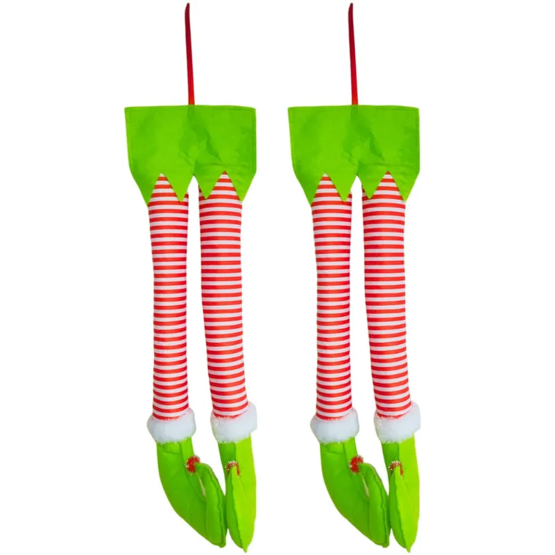 Pernas Duende Enfeite de Natal Para Árvore / Lareira 2 Peças 60x20cm Cada Saldão