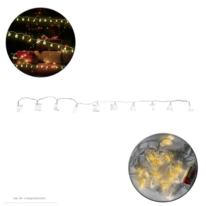 Pisca Pisca Decorativo 10 Leds Natalino Feliz Natal