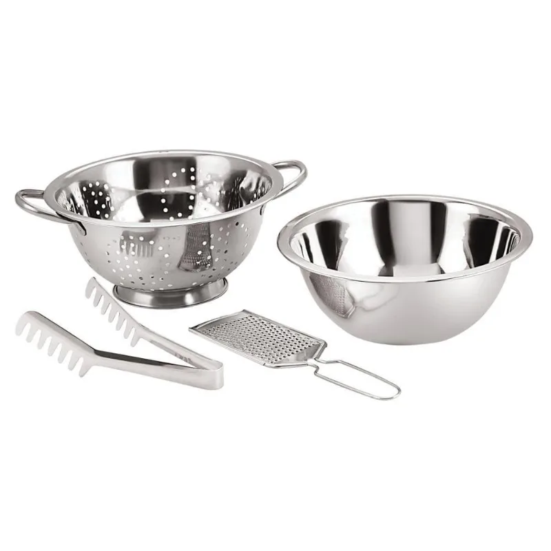 Conjunto Para Massas Wincy Em Inox Bowl Escorredor Pegador E Ralador (MP)