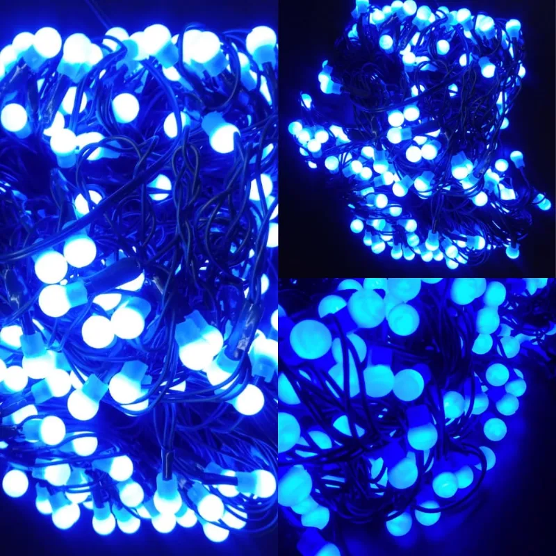 Iluminação Natalina Azul Rede 200 Leds Bolinhas Azuis Estático 2x2M 127V.
