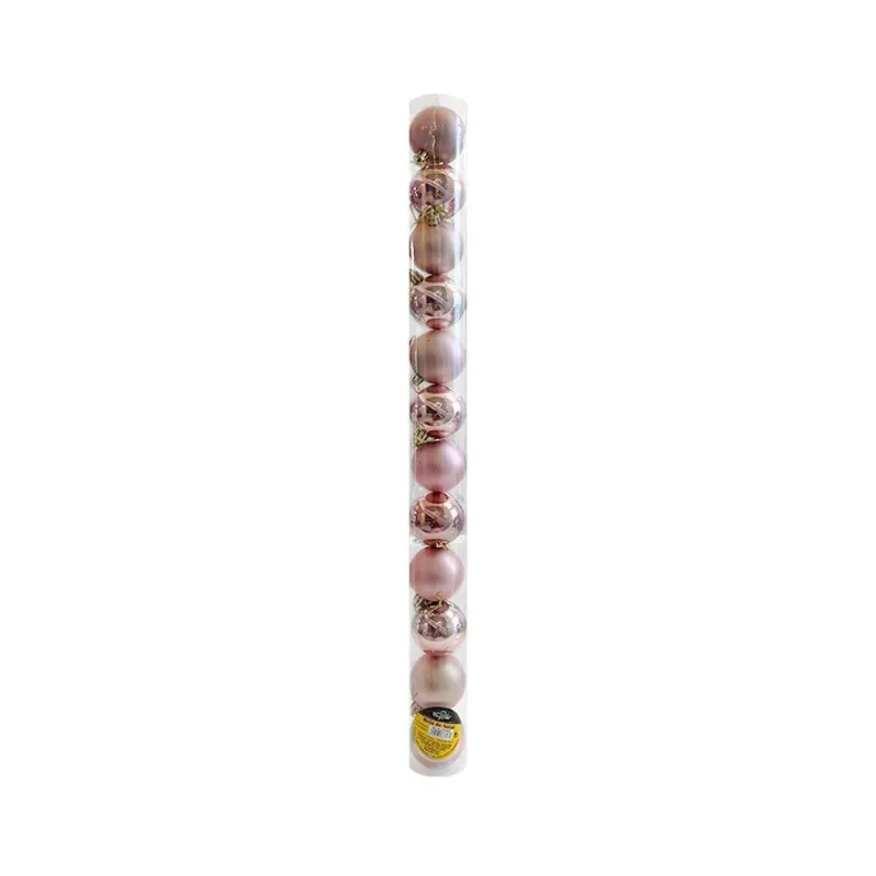 Enfeite Bolas de Natal 12 Peças 05cm Rosa - Wincy