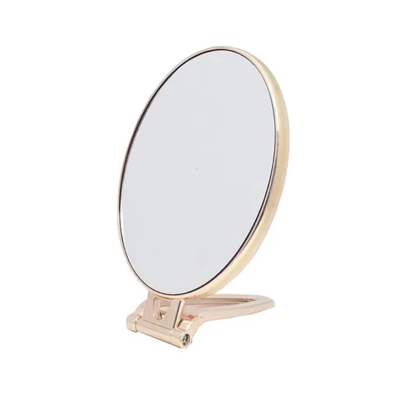 Espelho Compacto Portátil Com Suporte Rose Gold