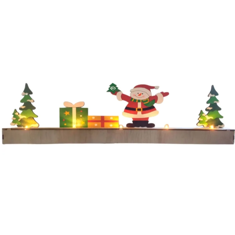 Placas Natalina de Bancada Com 5 Leds 44x12cm Boneco de Neve saldão.