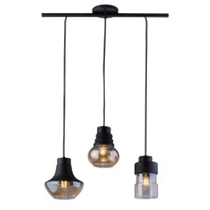 Pendente Trilho Nml Fume/Preto Fosco 3xe27 (Soquete) 127/220v (40w) Orluce