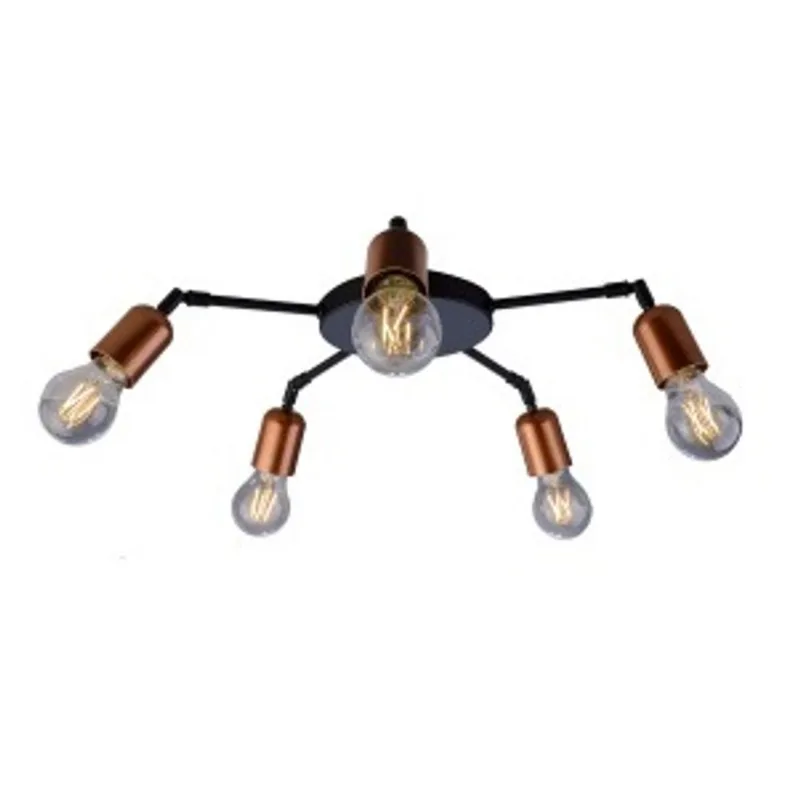 PLAFON EDISON BRONZE/PRETO 5xE27 (SOQUETE) 127/220V (40W) - ORLUCE