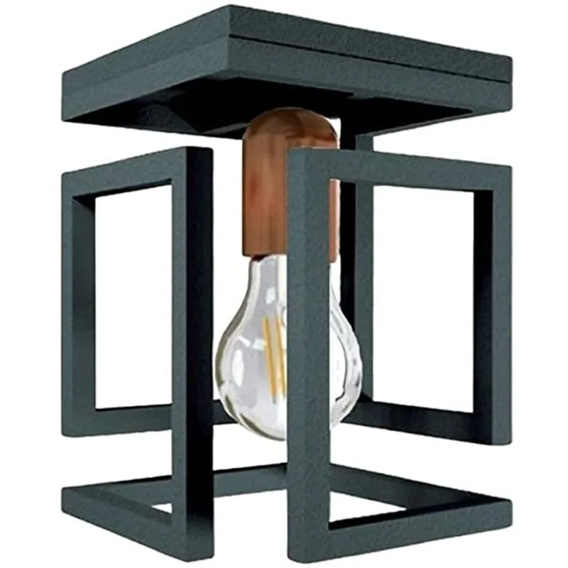 Plafon Box 1Xe27 Preto/Bronze