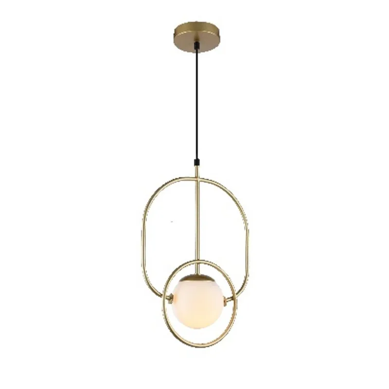 Pendente Globe I E27 Opalino Dourado Orluce
