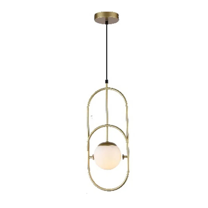 Pendente Globe III E27 Opalino Dourado Orluce