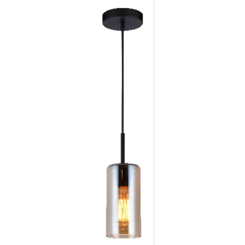 Pendente Inspire Glass E27 Transparente Preto Orluce