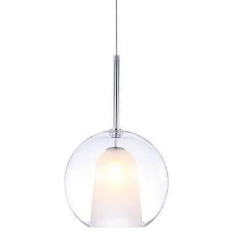 Pendente 1 Lâmpada Inside 30 Aço Vidro e PP Orluce Or1258 Transparente e Cromado Bivolt