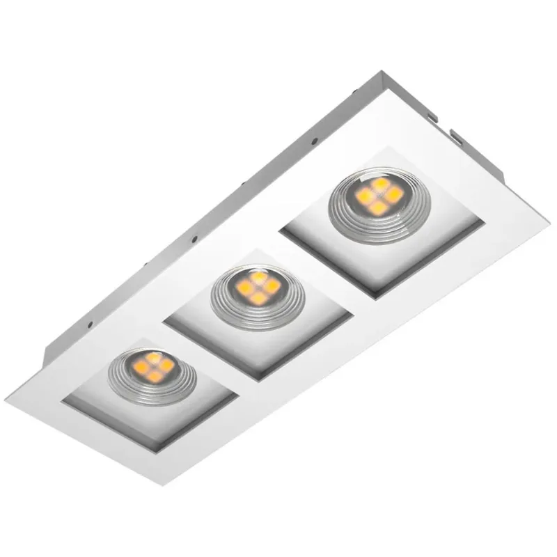 Spot de Embutir 3 Luzes para Lâmpada PAR16 GU10 Alumínio Branco Orluce Spot de embutir par16 3 luzes gu10 bcm-bcm ORLUCE