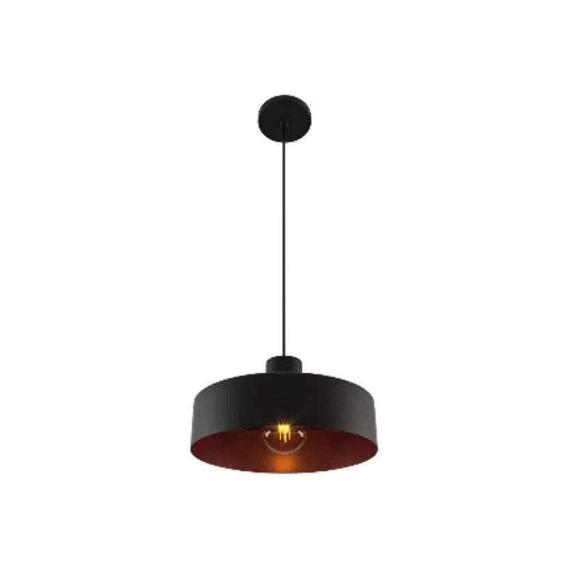 PENDENTE DRITTO M - 1XE27 GRAFITE - BRANCO