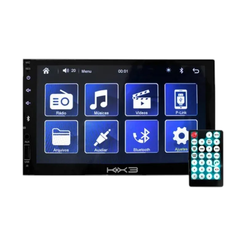 Central Multimídia KX3 Android Bluetooth 7 2DIN MP5 KRC2100S (MP)