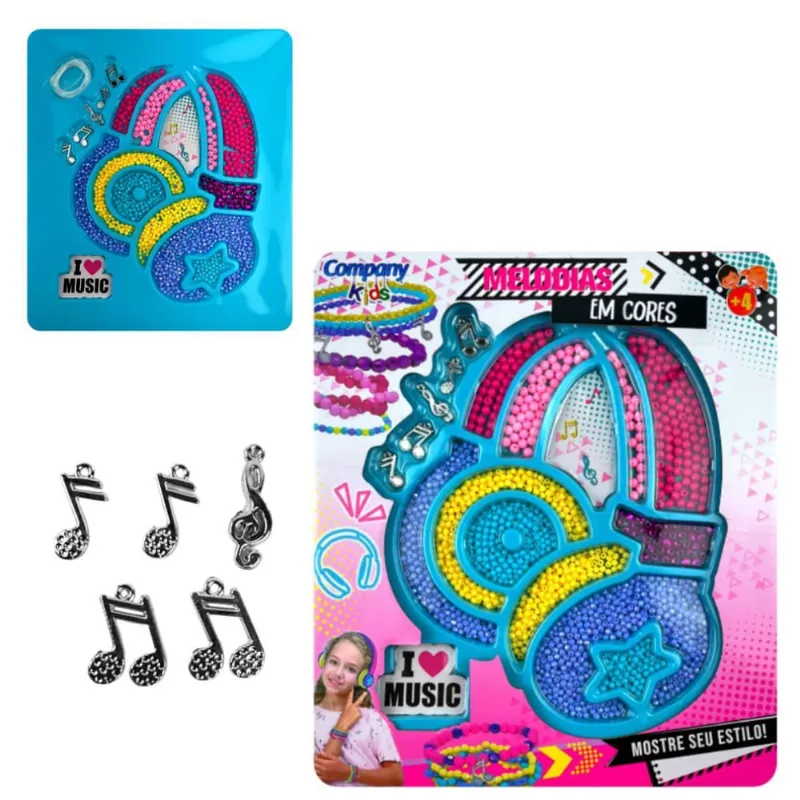 Kit Miçangas Infantil Para Fazer Pulseiras E Colares Musica