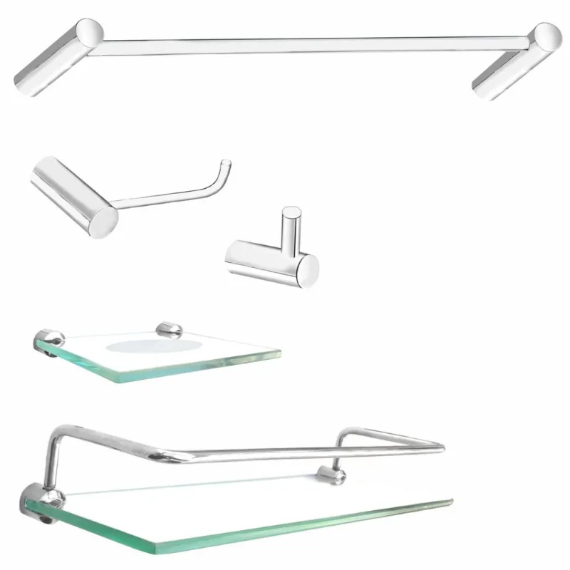 Acessórios Para Banheiro 1 Kit Luxo Slim 5 Peças Incolor