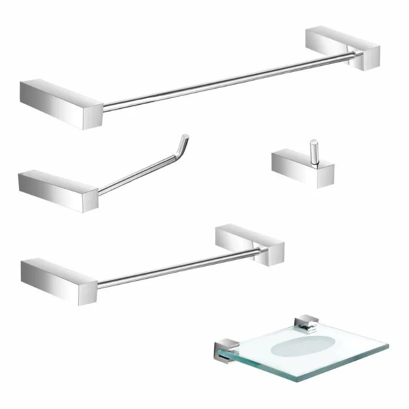 Acessórios De Banheiro Metal 5 Peças Prátika 812Pka Grego