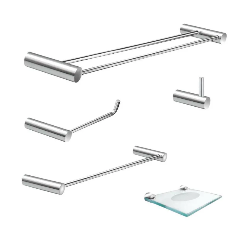 Kit De Banheiro Toalheiro Duplo 5 Peças Luxo Plus 502Lp