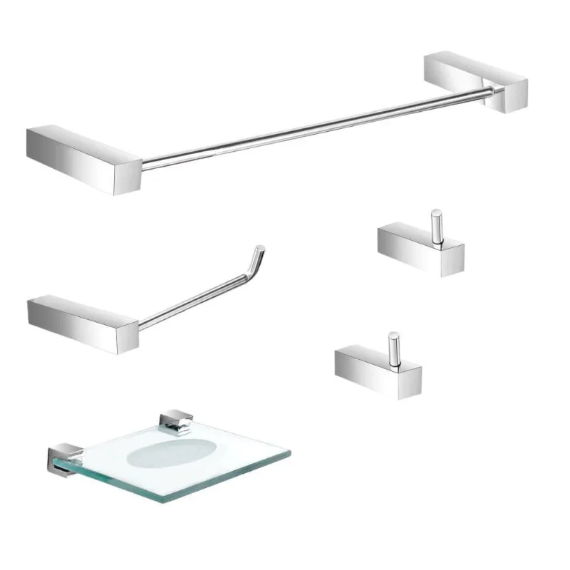 Kit De Acessórios Para Banheiro 5 Peças Prátika 825Pk Grego