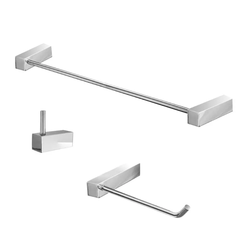 Kit Para Banheiro Aço Inox Polido 3 Peças 325Vip Grego Metal